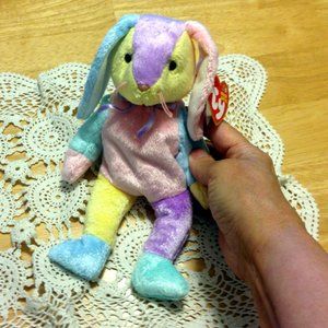 Ty  Beanie Babies Dippy Bunny Plush, 10 years anniversary edition